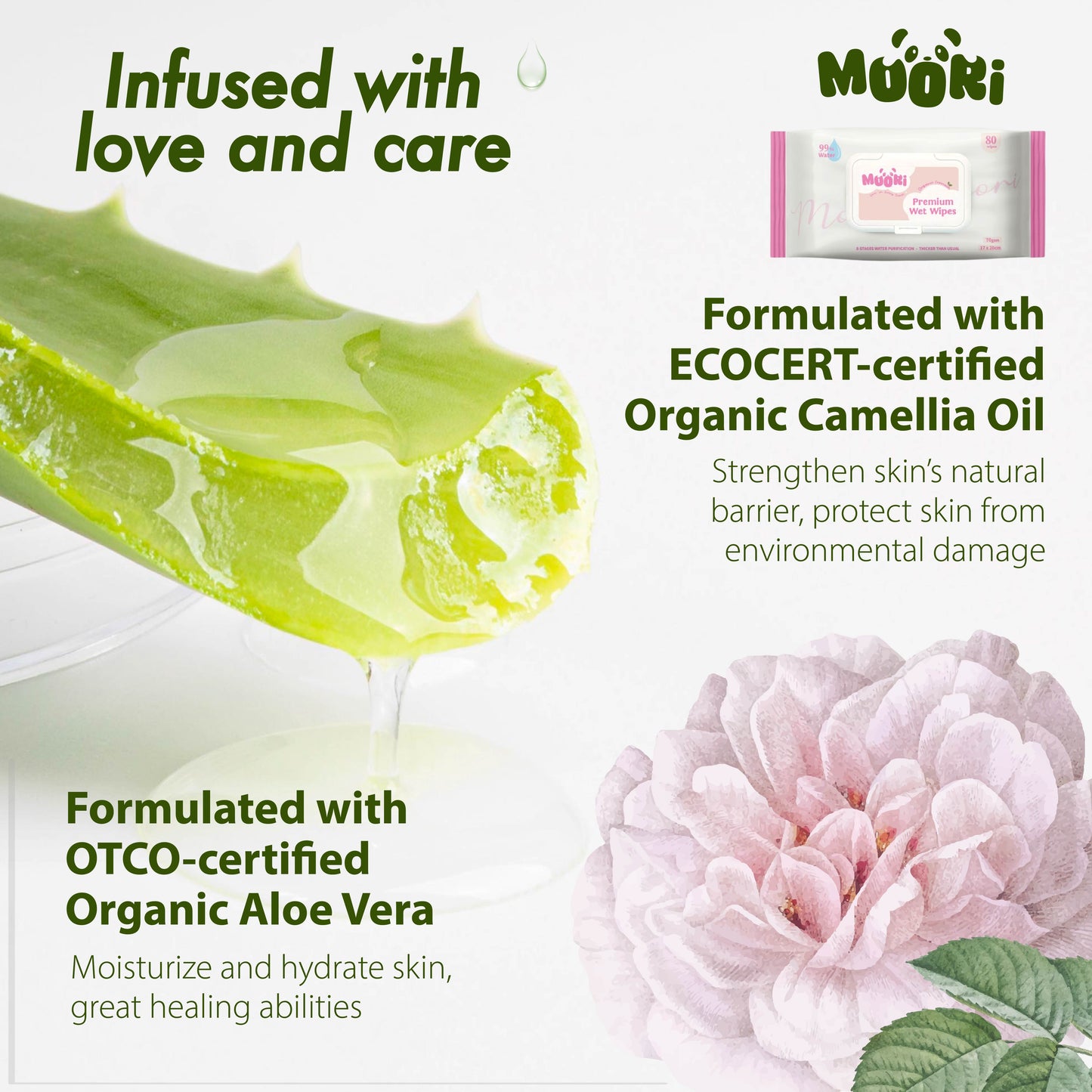 Premium Wet Wipes - Organic Formula (80’s)