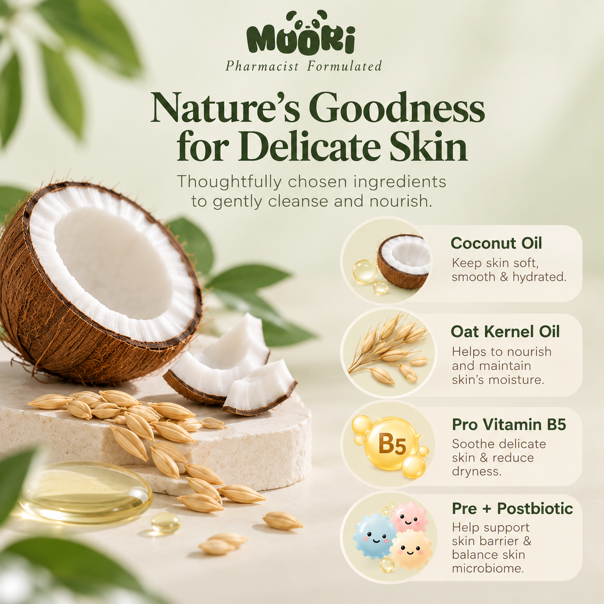 Moori Gentle Head to Toe Wash 480ML