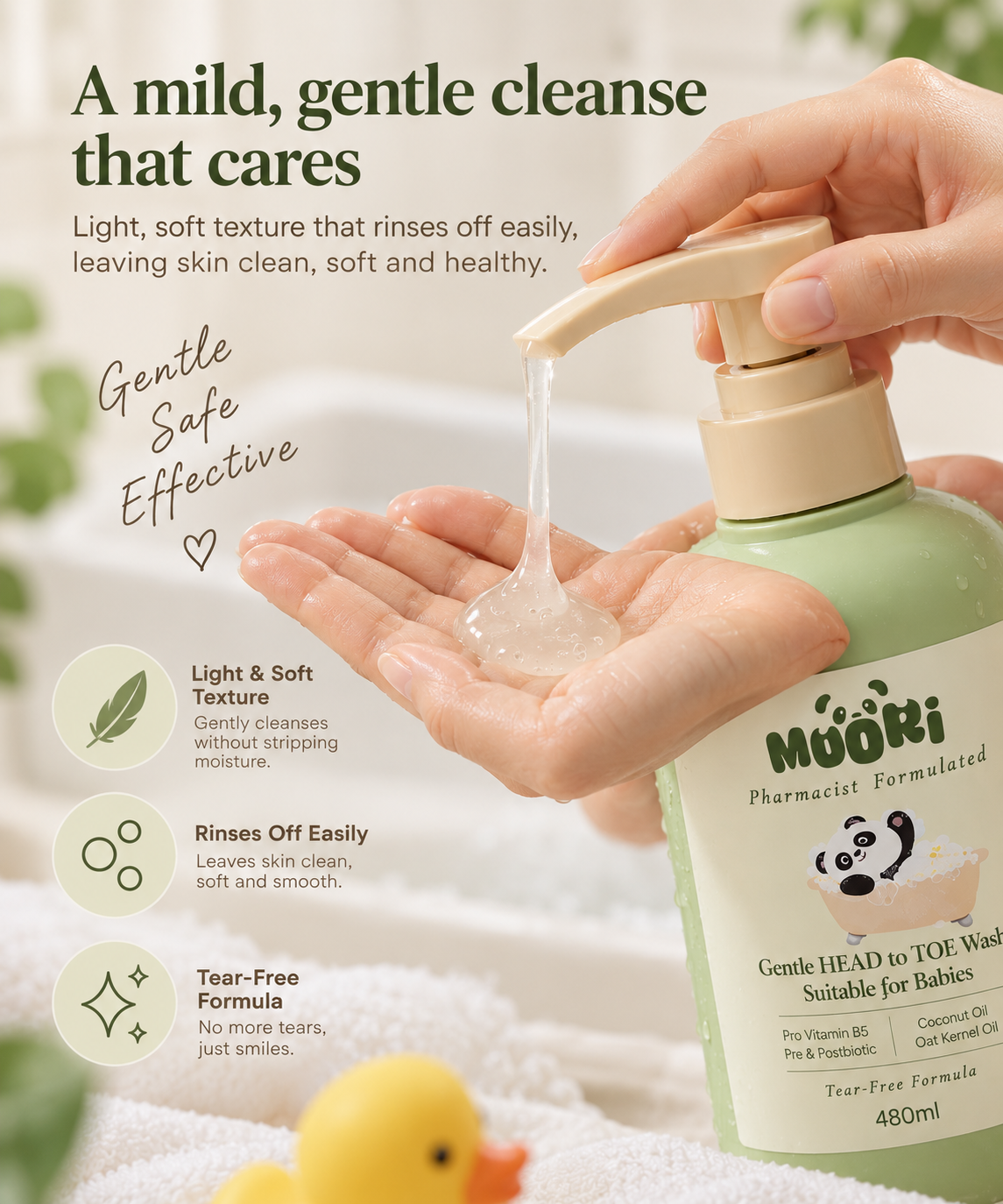 Moori Gentle Head to Toe Wash 480ML