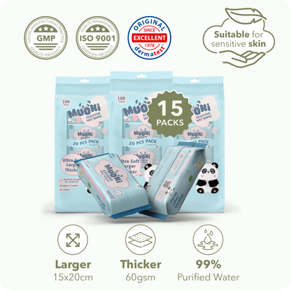 [COMBO] 20pcs Sensitive Wipes (20's x 15)