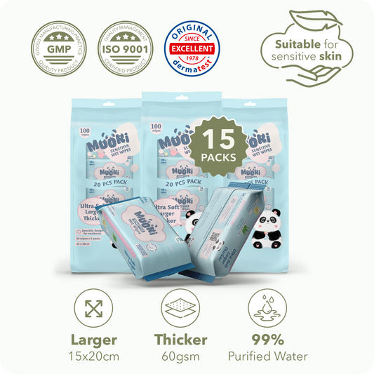 [COMBO] 20pcs Sensitive Wipes (20's x 15)