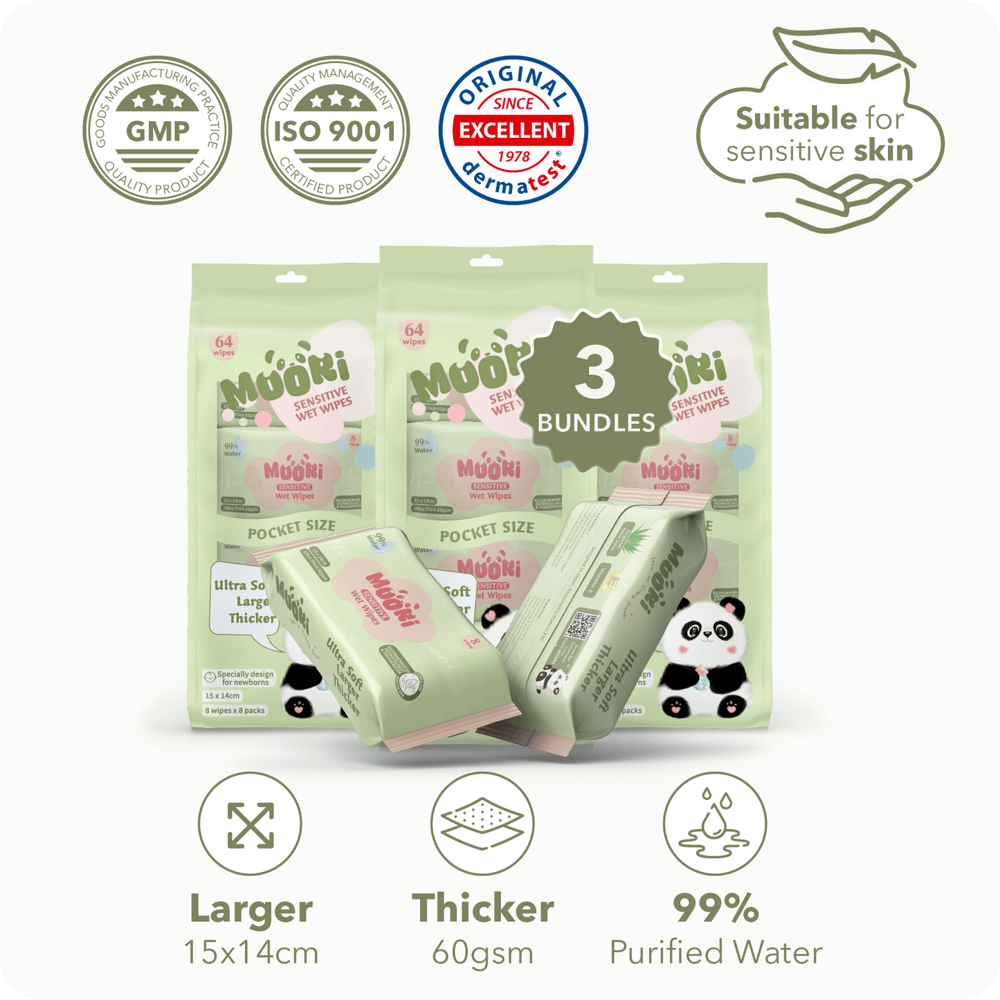 [COMBO] Mini Sensitive Wet Wipes (8’s x 24)
