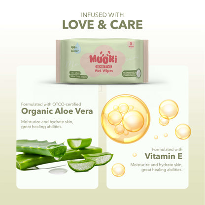 Mini Sensitive Wet Wipes (8’s x 8)